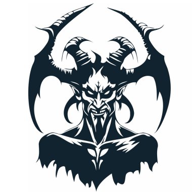 A demon vector image can be described as a visually striking and ominous representation of a malevolent supernatural being. The image may feature a creature with sharp, angular features, and dark, clipart