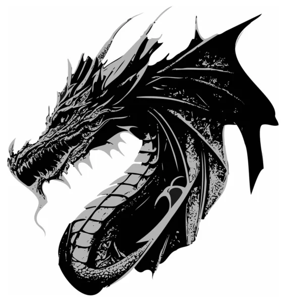 Denna Dragon Vektor Bilden Har Majestätisk Och Kraftfull Varelse Med — Stock vektor