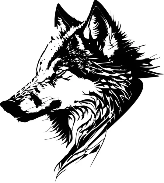 Esta Imagem Vetorial Wolf Retrata Animal Bonito Poderoso Seu Habitat — Vetor de Stock