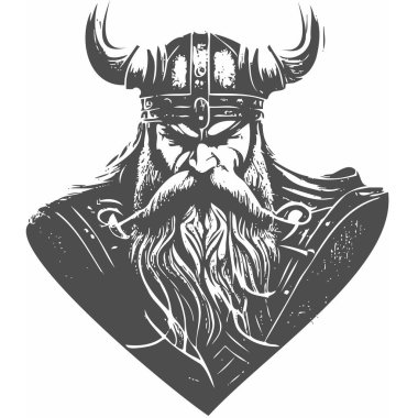 Viking vektör görüntüsü EPS, Vikingler olarak bilinen antik İskandinav denizcilerin vahşi ve maceraperest ruhlarını tasvir eden şaşırtıcı bir dijital sanat eseridir.. 