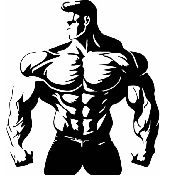 Esta Impresionante Ilustración Del Vector Del Cuerpo Muscular Muestra Epítome — Vector de stock