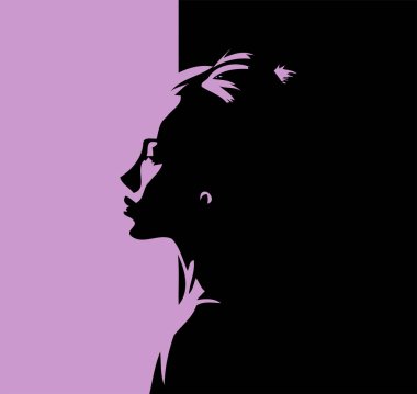 Bu güzel kız profil vektör görüntüsü zarafet ve cazibenin özünü yakalıyor. Kabarık, parlak saçlarıyla omuzlarından dökülen, zarafet ve kendine güvenle.