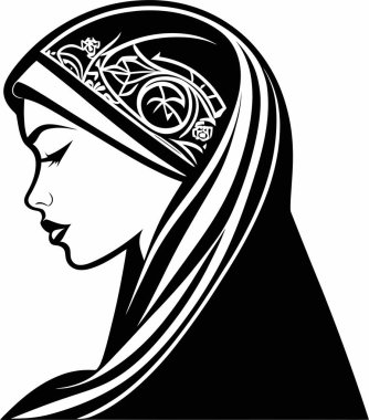 Bu büyüleyici vektör illüstrasyonu geleneksel tesettüre odaklanarak Müslüman kültürünün güzelliğini ve çeşitliliğini kutluyor. Bu sanat eserinde, tesettürlü bir kadının karmaşık ayrıntıları düşünceli bir şekilde resmedilmiş.