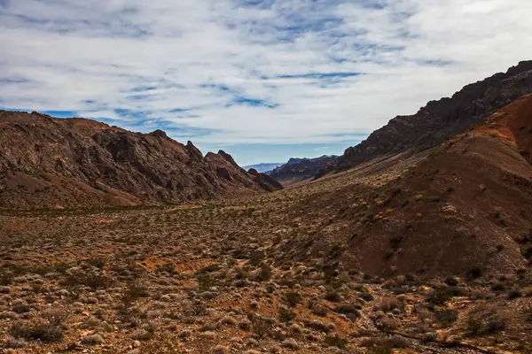 stock image Panoramic view over the Valley of Fire State Park in Nevada, USA