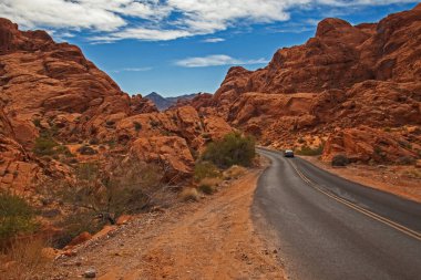 Nevada, ABD 'deki Fire State Park Vadisi üzerinde panoramik manzara