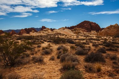 Nevada, ABD 'deki Fire State Park Vadisi üzerinde panoramik manzara