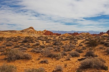 Nevada, ABD 'deki Fire State Park Vadisi üzerinde panoramik manzara