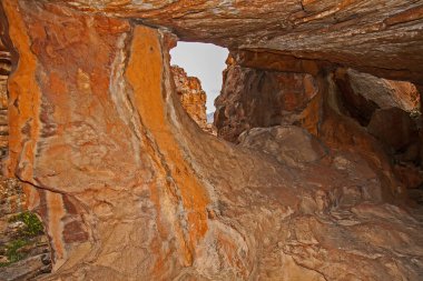 Cederberg Wilderniss bölgesinde Truitjieskraal 'da ilginç kaya oluşumları, Batı Burnu, Güney Afrika