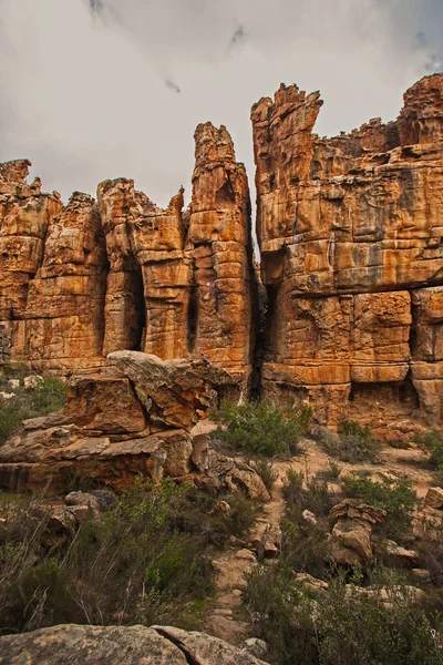 Formations Rocheuses Intéressantes Truitjieskraal Dans Région Sauvage Cederberg Cap Occidental — Photo