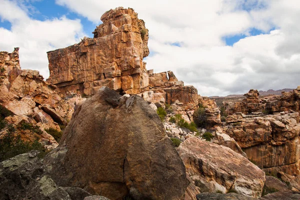 Formations Rocheuses Intéressantes Truitjieskraal Dans Région Sauvage Cederberg Cap Occidental — Photo
