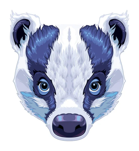 Badger Frontal View Vector Isolated Animal Stock Illustration