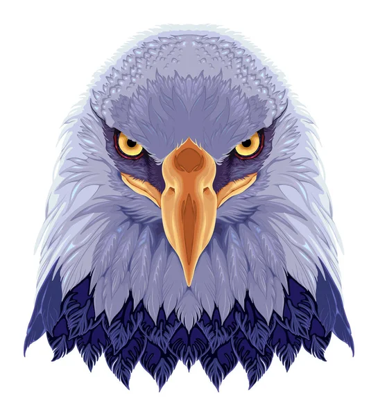 Vedere Frontală Vulturului Animal Izolat Vectorial Ilustrație de stoc
