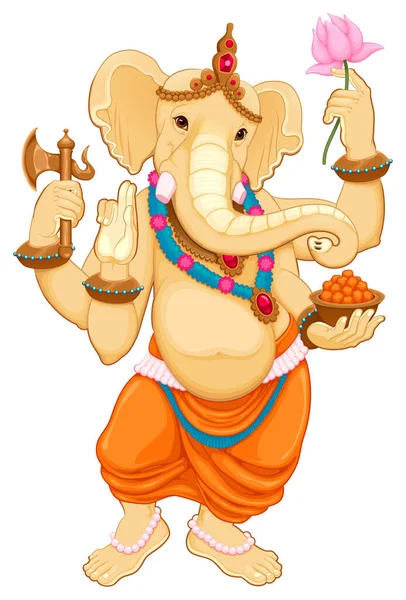 Ganesha Hindu God Elephant Head Vector Isolated Character Transparent Background Vector Graphics
