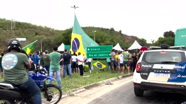Protestocular Başkan Bolsonaro Lehine Toplandılar Brezilya Daki Gösteriler Rio Janeiro — Stok video
