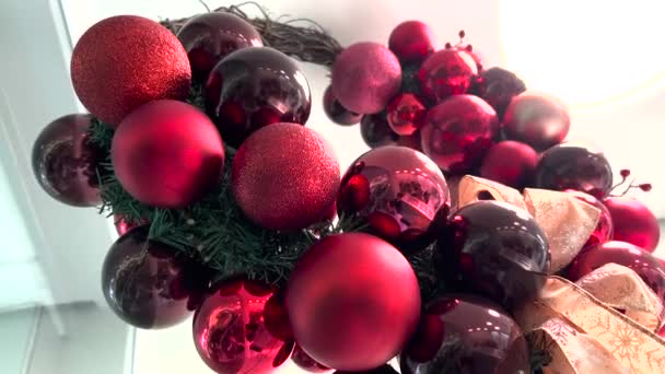 Decoração Natal Bolas Natal Coloridas Conceito Ano Novo — Vídeo de Stock