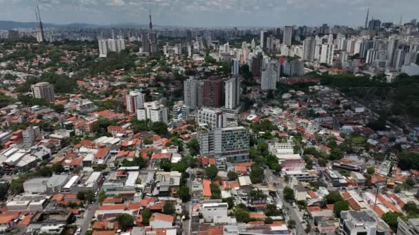 Vista Panorâmica São Paulo Distrito Vila Madalena Brasil — Vídeo de Stock