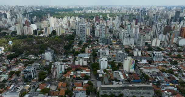 Sao Paulo Nun Panoramik Manzarası Vila Madalena Bölgesi Brezilya — Stok video