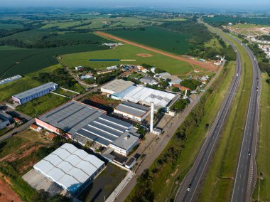 Aerial view of the airport Skydiving around the world. Boituva city, Sao Paulo state, Brazil.