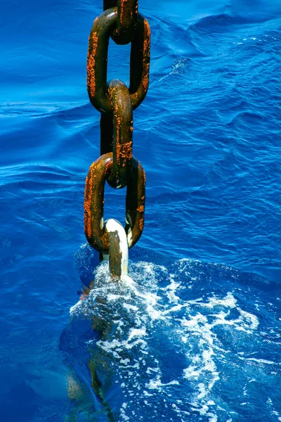 Cadena Acero Agua Mar Concepto Marino — Foto de Stock