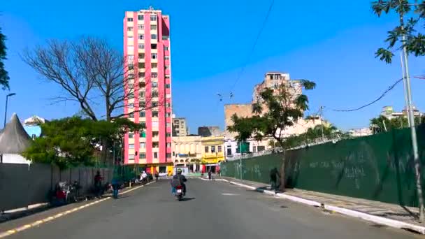 Sao Paulo Şehri Campos Eliseos Bölgesi Rio Branco Bulvarı Brezilya — Stok video