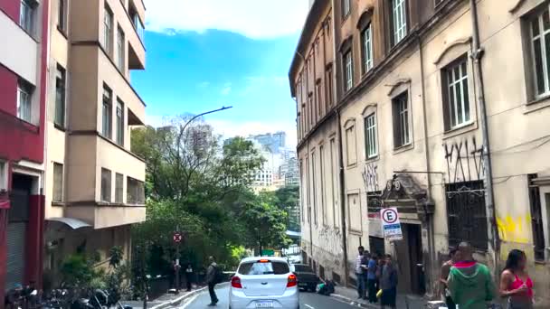 Pecandu Narkoba Pusat Kota Kota Sao Paulo Distrik Jalan Riachuelo — Stok Video