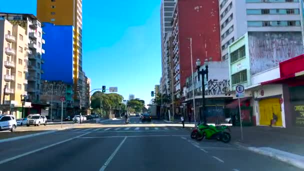 Авеню Центре Сан Паулу Рио Бранко Авеню Въезд Проспект Дуке — стоковое видео