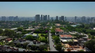 Brezilya 'nın Sao Paulo şehrinin hava manzarası. Dr. Alberto Penteado Caddesi, Jardim Silvia (Batı Bölgesi)