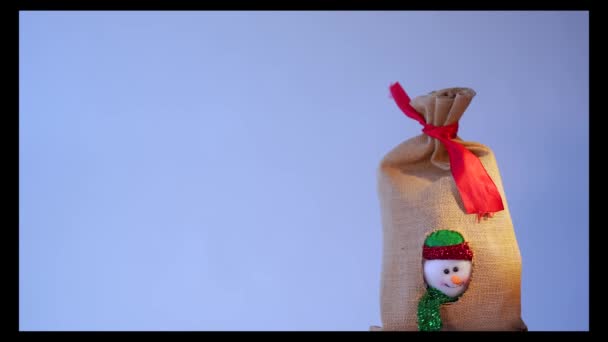 Снеговик Празднует Рождество Новый Год Место Текста — стоковое видео