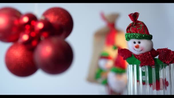 Veselé Vánoce Nový Rok Pozadí Vánoční Ozdoba — Stock video