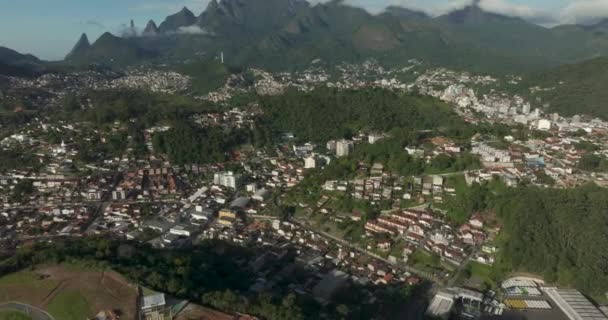 Wonderful Landscape Mountain Town Mountain Finger God City Teresopolis State — Stock Video