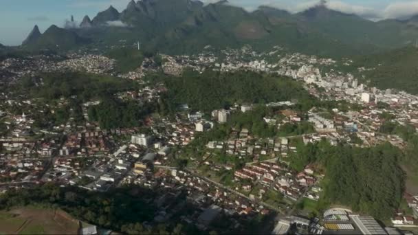 Wspaniały Krajobraz Górskie Miasteczko Góra Palca Boga Miasto Teresopolis Stan — Wideo stockowe