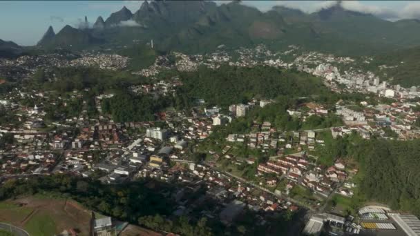 Wspaniały Krajobraz Górskie Miasteczko Góra Palca Boga Miasto Teresopolis Stan — Wideo stockowe