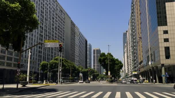 Berühmte Innenstadt Rio Janeiro Zentrum Presidente Vargas Avenue Brasilien — Stockvideo