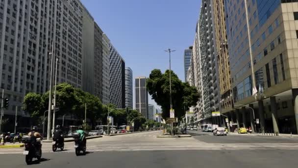Известный Центр Города Рио Жанейро Центр Риденте Варгас Авеню Бразилия — стоковое видео
