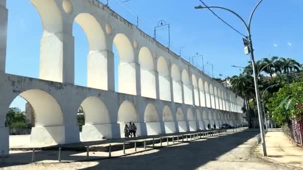 Das Carioca Aquädukt Rio Janeiro Brasilien Lapa Arch Rio Janeiro — Stockvideo