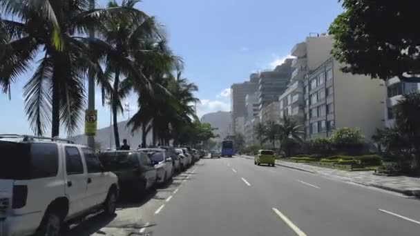Rio Janeiro Vieira Souto Avenue Brasilien Sydamerika Sommar Turiststäder Och — Stockvideo