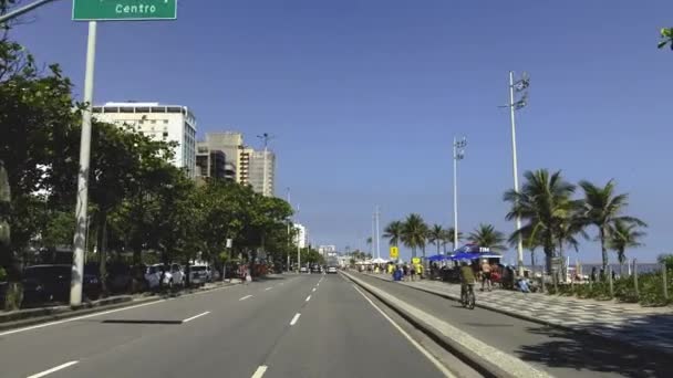Río Janeiro Avenida Vieira Souto Brasil Sudamérica Ciudades Playas Turísticas — Vídeo de stock