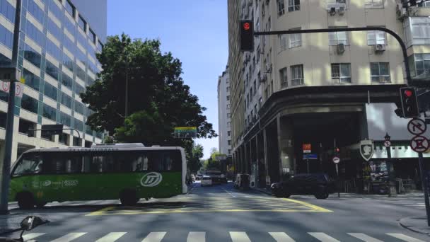 Mit Dem Auto Durch Die Innenstadt Stadtzentrum Rio Janeiro Brasilien — Stockvideo