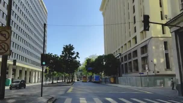 Mit Dem Auto Durch Die Innenstadt Stadtzentrum Rio Janeiro Brasilien — Stockvideo