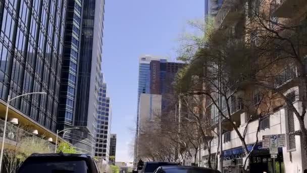 Car Driving Avenue Day Austin United States 2Nd Street District — Stock Video
