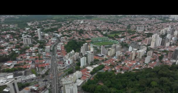 Flygfoto Över Fotbollsarenor Prinsessan Golden Earring Stadium Guarani Fotbollsklubb Campinas — Stockvideo
