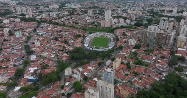 Futbol Stadyumlarının Hava Manzarası Prenses Altın Küpe Stadyumu Campinas Sao — Stok video