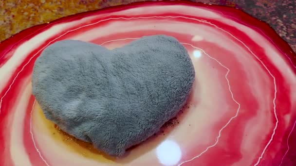 Coração Travesseiro Com Pele Travesseiros Coração Amor — Vídeo de Stock
