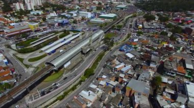 Güney Amerika 'da gecekondu mahallesi. Auxiliadora şehri, Sao Paulo, Brezilya.