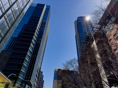 Binaların modern ve güzel mimarisi. Austin şehri, Teksas eyaleti, Birleşik Devletler. 03-08-2024 