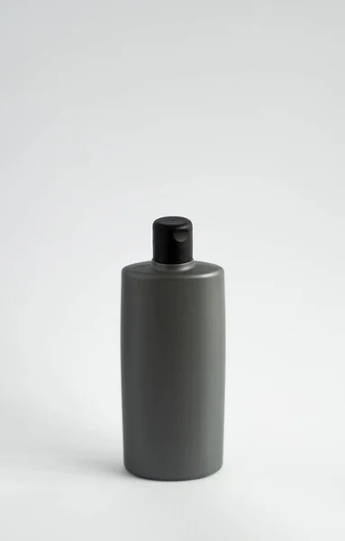 Maqueta Empaquetado Champú Negro Paquete Cosmético Plástico Vacío Vertical Para — Foto de Stock