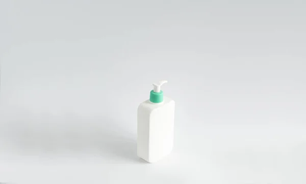 Stor Vit Plastflaska Med Pump Dispenser Som Flytande Behållare För — Stockfoto