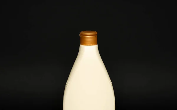 Beige Cosmetic Plastic Bottle Gel Lotion Cream Shampoo Bath Foam — Fotografia de Stock
