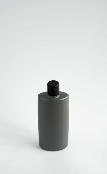 Czarny Szampon Pakowania Makiet Pionowe Puste Plastikowe Opakowanie Kosmetyczne Dla — Zdjęcie stockowe