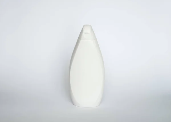 Белое Пластиковое Мыло Бутылка Шампуня Изолированы Лосьон Ухода Кожей Важный — стоковое фото